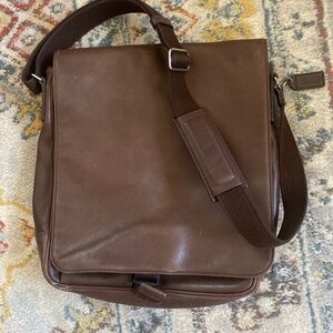Coach men’s brown leather messenger bag